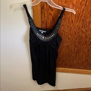 Black dress with sequin top